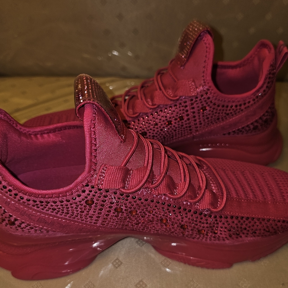 DKNY Pink Studded Sneakers Sz 9 - Picture 4 of 8